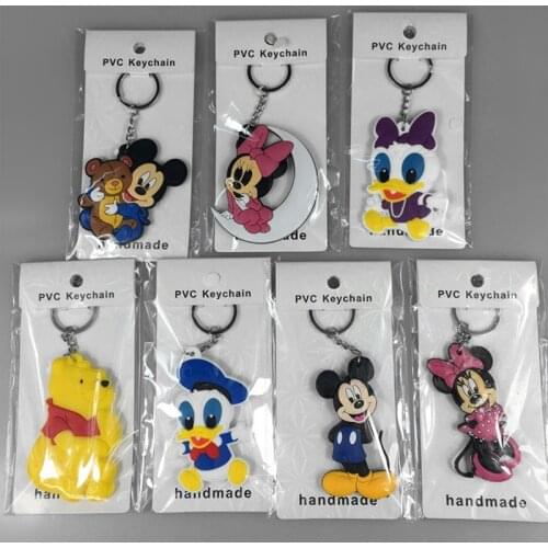 Disney Cartoon Cute Mickey Mouse Minnie Bag Pendant Donald Duck Car Key Ring Travel Souvenirs Gifts for Children Women Keychain
