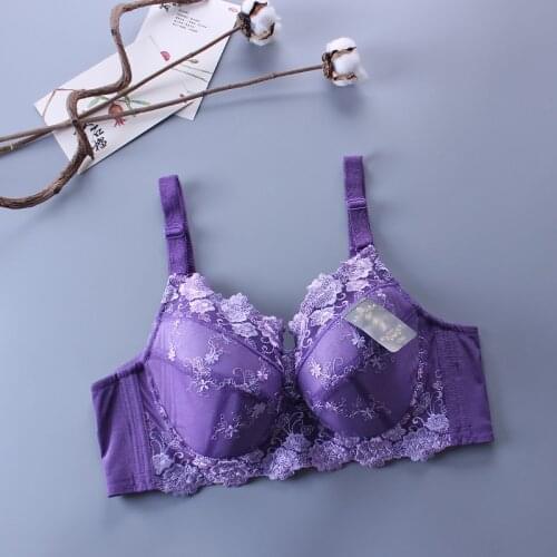 Bra Brassiere Underwear C D E F G H Full Cup Bras For Women Sexy Embroidery Floral Lingeries Female Lounge Bras 42 44 46 48