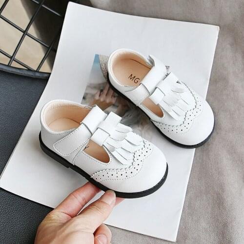 Children Princess Single Shoes For Girls Toddler Baby Kids White Sandals School England Leather Shoes chaussure enfant fille New