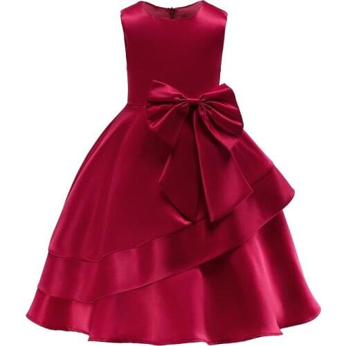 Kids Evening Dress Girl Christmas Baby Clothing Dress 2-10T Princess Piano Guitar Performance Costume Baby Dress Bow Vestidos