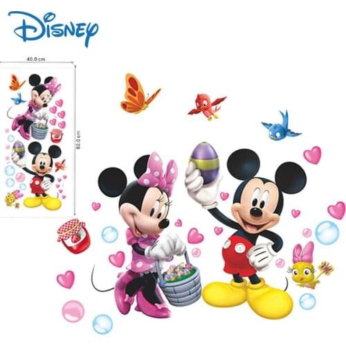 Disney Cartoon Mickey Minnie Mouse Baby Kids Home Decals Wall Stickers Bedroom Wall Art Mural Wallpaper DIY Poster Wall Decor