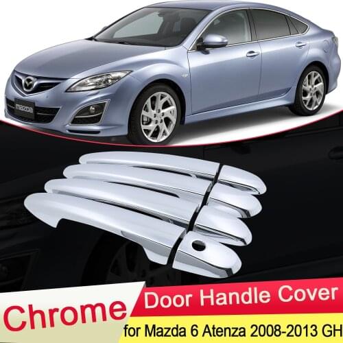 For Mazda 6 Atenza GH1 2008 2009 2010 2011 2012 2013 Luxurious Chrome Door Handle Cover Trim Catch Cap Car Stickers Accessories