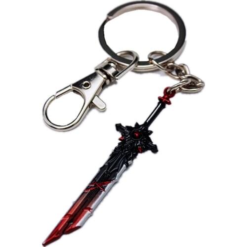Genshin Impact Weapons Keychains Wolfs Gravestone Skyward Spine Skyward Blade Cosplay Swords Keyrings Fashion Jewelry Keychain