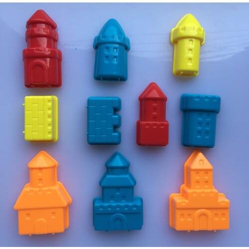 10 Pcs/set European Castle Mould Suit Power Playing Sand Molds Space Playing Sand Molds Puzzle Beach Toy Kit Random Color