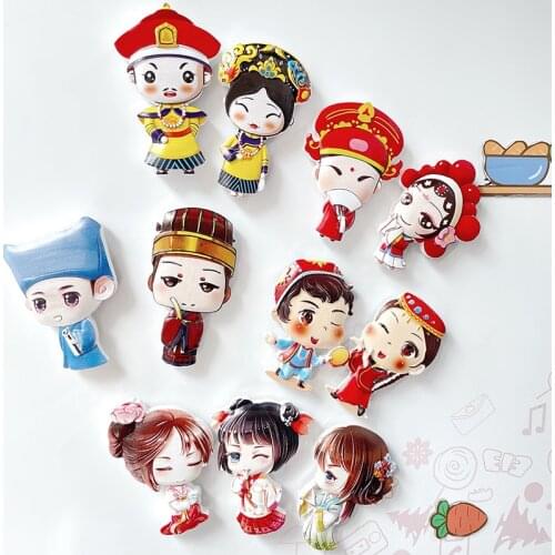 Chinese Style Fridge Magnet Creative Drama Cartoon Costume Character Magnetic Sticker for Home Decor or Business Gift Ideas