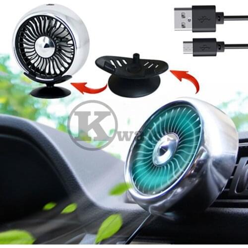 Mini Fan for Car Air Vent Mount Fan with LED Light ABS Fan Sticker Mount Car Cooling Fan,for car home office