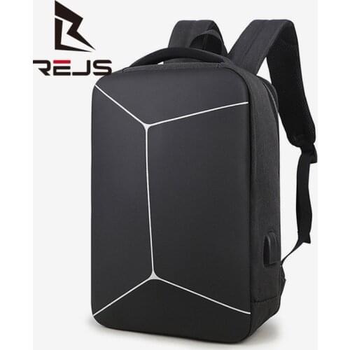 REJS LANGT Fashion School Backpacks for Teenager 15.6 Inch Laptop Backpacks Men Anti-Theft Travel Backpack with Charging