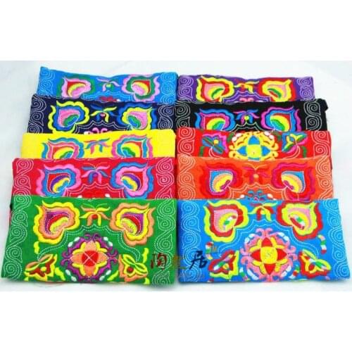 Wholesale 10PCS Chinese ethnic style Miao embroidery jewellery bag size 10X20CM