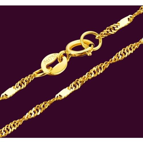Authentic 18k Yellow Gold Necklace 1.1mm Singapore Link Chain 18inchL 16inch L