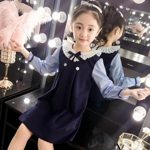 Girls Dress Back To School Clothes Kids Long Sleeve Dresses Baby Girls Princess Dress Party Clothes Birthday Dresses 3 4 7 9 12Y