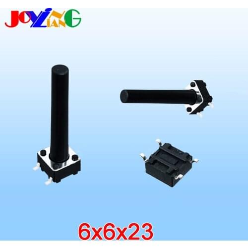 6*6*23MM Flat Copper Pins Switch 23mm Height Button DC 12V 0.5A Switches 100,000 Times Life 10PCS/Lot