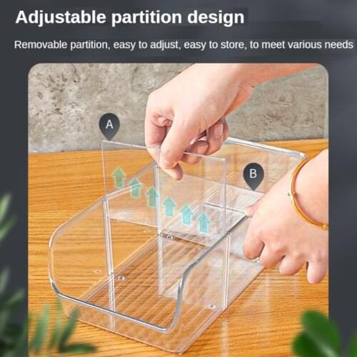 Clear Organizer Bins with Removable Dividers for Snacks Bag Sugar Packets Seasoning Packets Spice Packets Pouches in Pantry