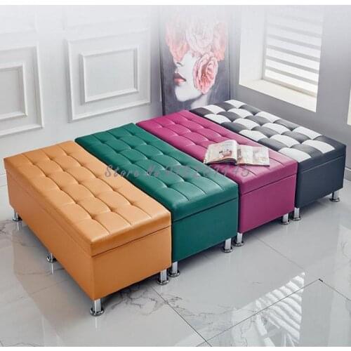 Rectangular sofa shoe changing stool shoe cabinet storage stool at the end of bed in clothing store can sit on the stool in dres