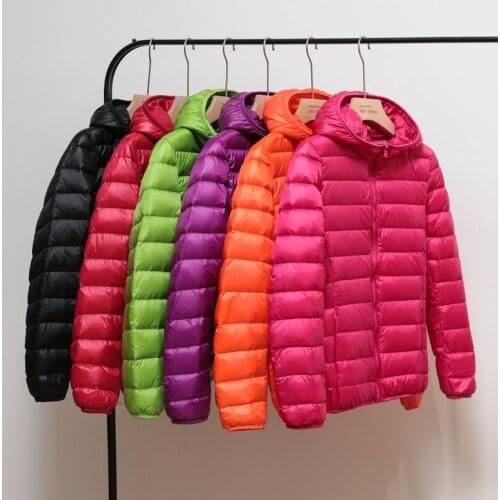 Down Jacket Women Coat 2021 Autumn Winter Spring Jackets for Warm Quilted Parka Ladies and Light Female Ultralight Hooded