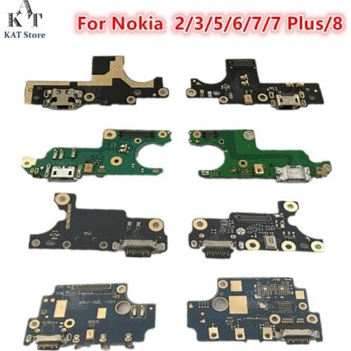 1Pcs For Nokia 2 3 5 6 6.1 7 7Plus 8 N8 Microphone USB charging Jack Port connector Board Flex Cable Replacement Parts