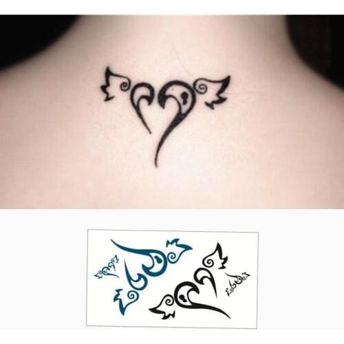 SHNAPIGN Winged heart Flash Tattoo Hand Sticker 10.5*6cm Small Waterproof Henna Beauty Temporary Body Sticker Art FREE SHIPPING