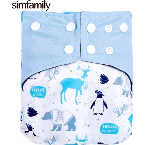[simfamily] 1PC Reusable Bamboo Charcoal Cloth Diaper Waterproof One Size Pocket Diaper Wholesale