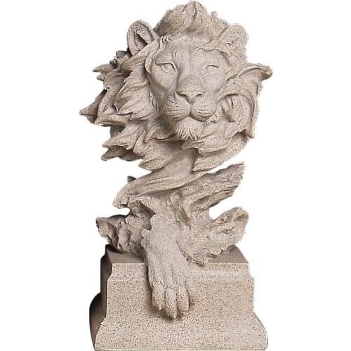 Animal Sculpture Sandstone Lion Ornaments Creative Decoration Porch Study Room Living Room Crafts Ornaments