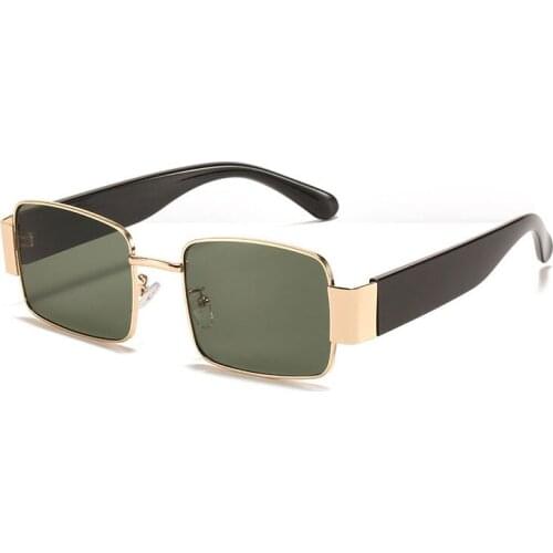 New Fashion Square Sunglasses Luxury Brand Designer Vintage Women Men Metal Sun Glasses UV400 Shades Oculos de sol