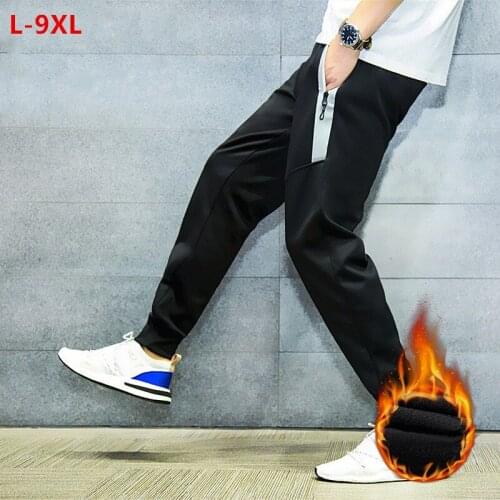Sport Joggers Pants Men Sweatpants Trousers Harem Autumn Winter Track Hombre Black Fleece Loose Plus Size 6XL 8XL 9XL Streetwear