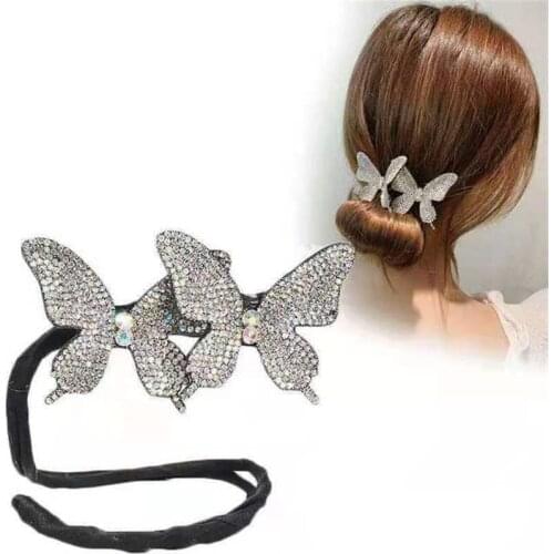 Rhinestone Butterfly Hairpins For Women Curling Iron Hair accessories Girls Crystal Hairgirps Barrette