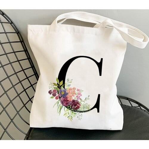 Summer New Flower Letter Bolsa Feminina Shoulder Canvas Bags Large Capacity Wild Messenger Bag for Women Studen Cute Fun Handbag
