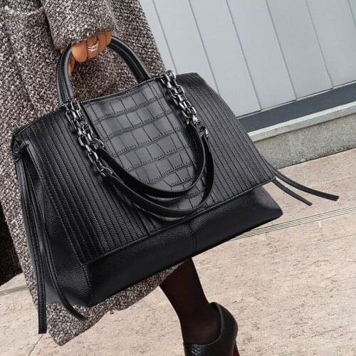 100% Genuine Leather Handbags 2020 New Ladies Large Capacity One-shoulder Fashion Portable Tote Bag Purses Luxury Designer Gg