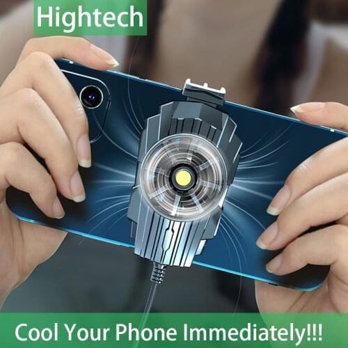 Hightech Phone Radiator Smart Cooling Fan While Game Live Vedio Phone Holder Stand Cooler For iphone Huawei Samsung Xiaomi