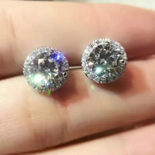 Choucong Female Tennis earring AAAAA zircon cz Real 925 Sterling silver Party Wedding Stud Earrings for women Bridal jewelry