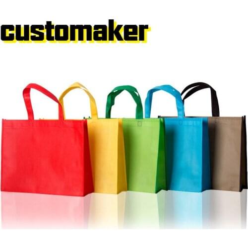 100PCS Casual Women Foldinfg Shopping Bag Reusable Eco-Friendly Non-woven Shoulder Fabric Bags Tote Grocery Bags Pouch lunch bag