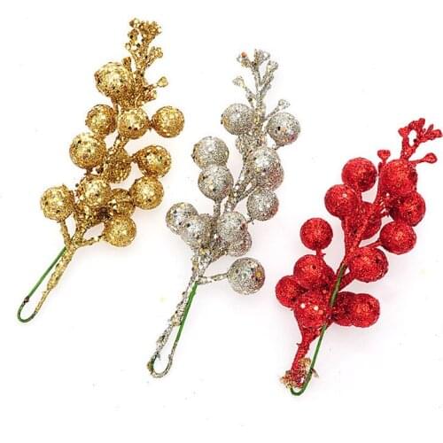 3pcs/lot Artificial Cherry Fruit Christmas Tree Decoration Artifical Fruit Christmas Wreath Rattan Decoration Accessories