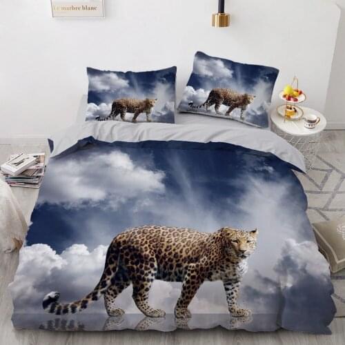 3D Bedding Sets Leopard Sky Duvet Quilt Cover Set Comforter Bed Linen Pillowcase King Queen Full 155*215 230*230 Home Texitle