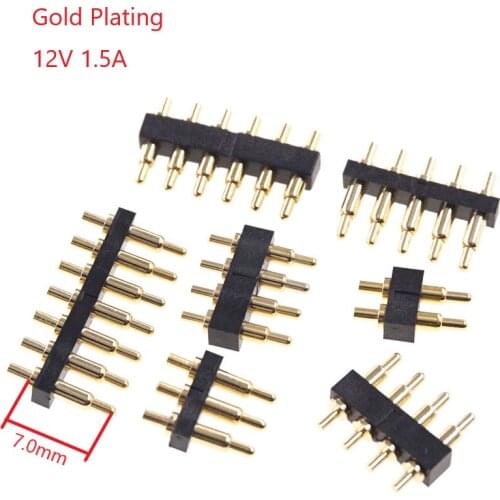 5 pcs Spring Loaded Pins Pogo Connector Height 2 3 4 5 6 7 Pin 7.0mm Modular Strip 2.54 Grid Single Row Probe Power Charge 1.0A