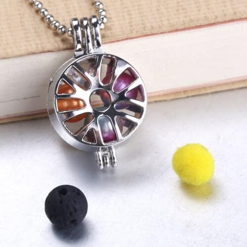 5pcs Tyre Pearl Cage Pendant Jewelry DIY Bead Cage Locket Necklace Aromatherapy Essential Oil Diffuser For Oyster Pearl