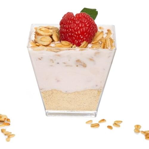 50PCS 60ml Mousse Dessert Cups Plastic Food Cup for Cake Dessert Cube Festival Wedding Decoration Cake Jelly Pudding Tiramisu