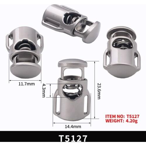 50pcs Metal Toggle Spring Loaded Cord Locks Drawstring Rope Clip End Round Ball Sliding Fasten Button Lanyard Paracord Stopper