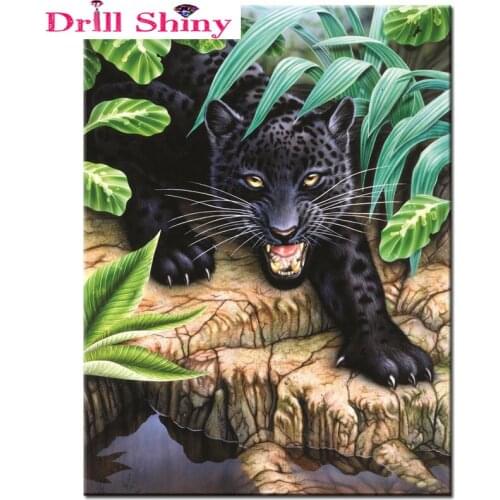 5D Diy Diamond Embroidery Animal Diamond Mosaic Panther Diamond Painting Cross Stitch Wedding Wall Stickers
