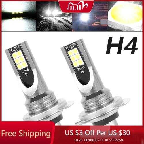 2PCS H4 Car CSP LED Fog Lights Headlight Bulbs For Ford Focus 2 3 Mk2 Fiesta Fusion VW Polo Golf 7 4 6 5 MK4 Passat B5 B6
