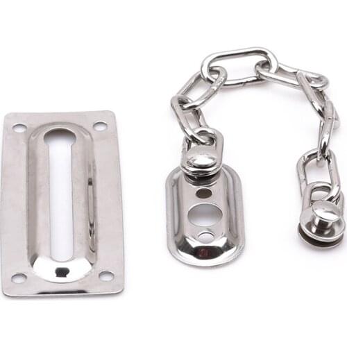 Lock Part Door Restrict Window Anti-theft Loack Stainless Steel Silver Color Safety Chain Locks Bolt Latch Cabinet Guard