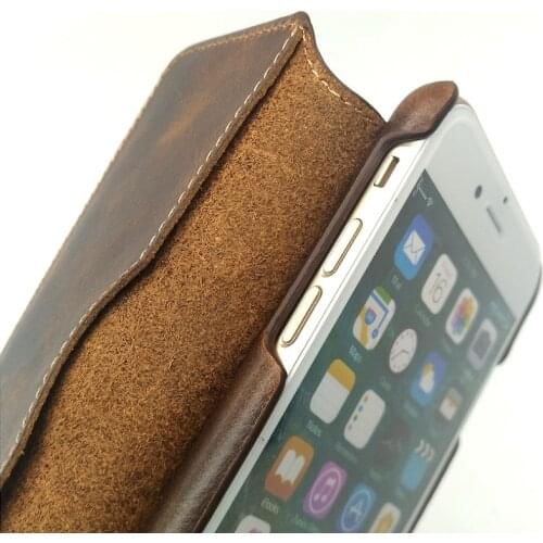 Solque Real Genuine Leather Flip Cover Case For iPhone SE2 SE2020 7 8 Plus Phone Vintage Luxury Men Thin Slim Book Wallet Cases