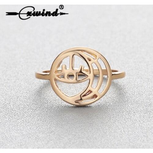 Cxwind 2018 New Women Hollow Geometric Rings Turkish Evil Eye Fashion Delicate Stunning Simple Knuckle wedding rings