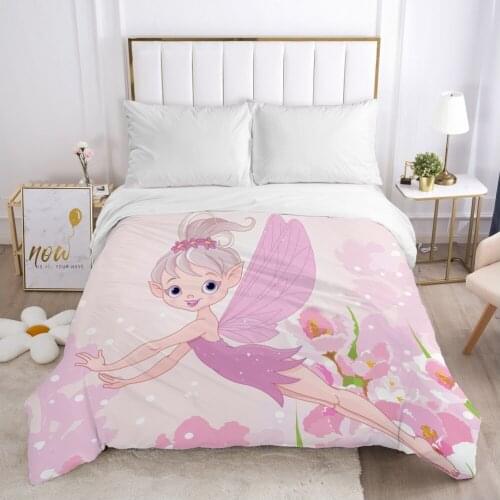 Cartoon Childrens Duvet cover Quilt/Blanket/Comfortable Case Bedding for kids baby boy girls 140x200 for Home Car flower fairy