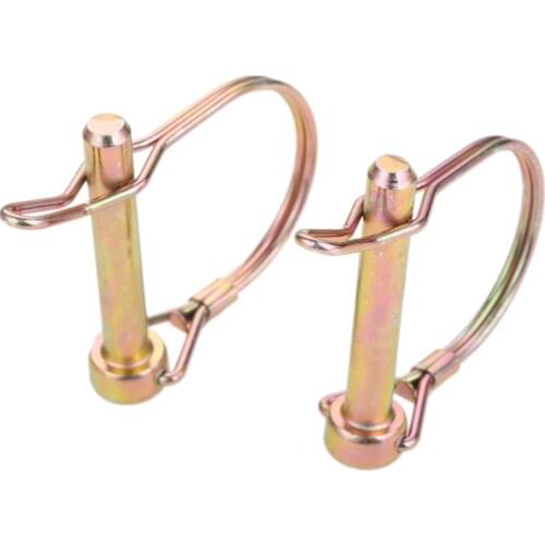 DRELD 2pcs M8*50mm Quick Lock Trailer Truck Coupler Safety Pin Bicycle Stroller Cargo Boat Hitch Hook Clip D shape Buckle Pin