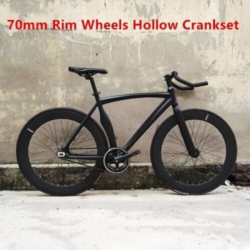 Track Bike Fixie With 70mm Rim Wheel Aluminum Alloy Frame Fork Single Speed 700C Fixed Gear Racing Cycling Bicycle Customizable