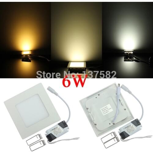 AC85-265V square warm white/natural white/cold white, SMD2835, high lumens 6W led mini panel light Ceiling downlight lighting