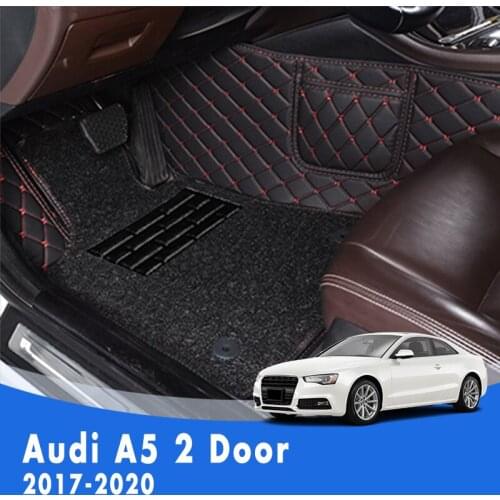 LHD Luxury Double layer Wire loop Carpets Car Floor Mats For Audi A5 2 Door 2020 2019 2018 2017 Artificial Leather Decoration