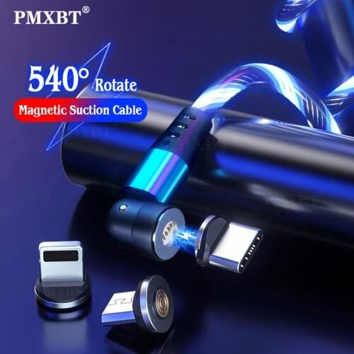 540 Degree Rotate Magnetic Cable Type C For Xiaomi Redmi Note9 10 8pro Micro USB Cable Charging The Phone for Iphone 12 11 Xr Xs