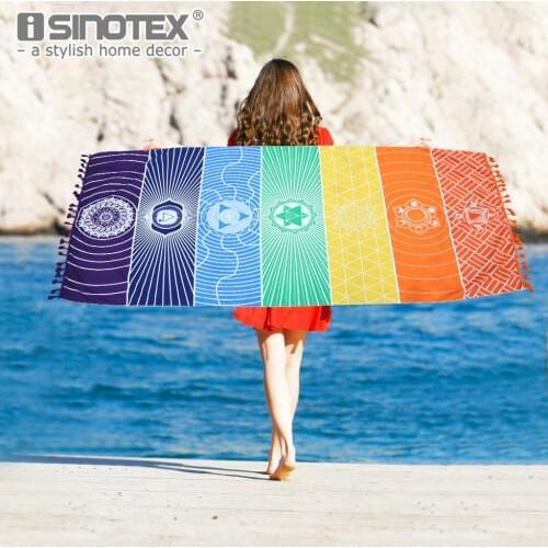 Mandala Beach Towel Tapestry Outdoor Picnic Blanket Bohemian Tassel Wink Gal Hippie Towels Beach Yoga Mat 150*75cm