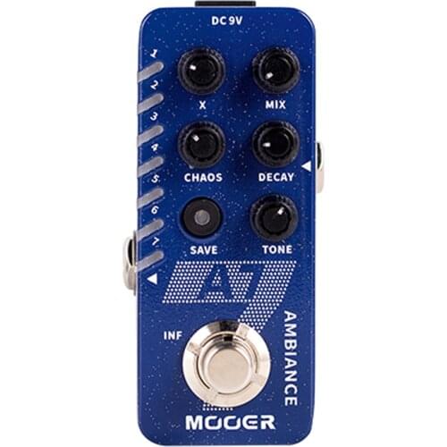 Mooer A7 AMBIENT Reverb Guitar Pedal Built-in 7 Reverb Effects Buffer Bypass Infinite Sustain Reverb Effect Pedal