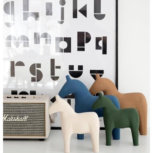 Morandi Soft Furnishings Small Wooden Horse Decorations Hallway Furnishings Decorations Home Furnishings Animal Furnishings